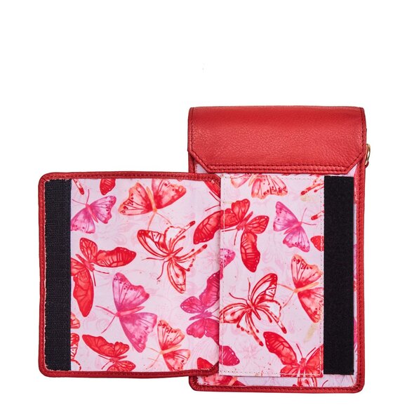 Sishka Women Pink Printed Nylon & Leather Crossbody Sling Phone Wallet - Picture 7 of 9